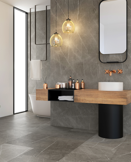 Ceramin Tiles Marmor dunkelgrau